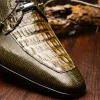 Clearance Marco di Milano Merida Caiman & Lizard Derby Olive Green OliveGreen