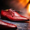 Hot Marco di Milano Merida Caiman & Lizard Derby Red