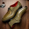 Clearance Marco di Milano Merida Caiman & Lizard Derby Olive Green OliveGreen