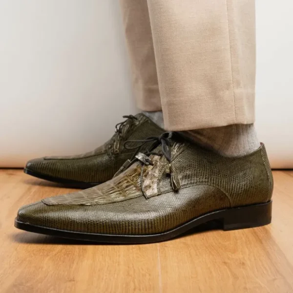 marco_di_milano_merida_ca_9-5.webp Clearance Marco di Milano Merida Caiman & Lizard Derby Olive Green OliveGreen