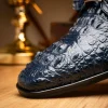 Cheap Marco di Milano Nilo Nile Crocodile Derby Navy