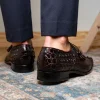 Fashion Marco di Milano Nilo Nile Crocodile Derby Wine