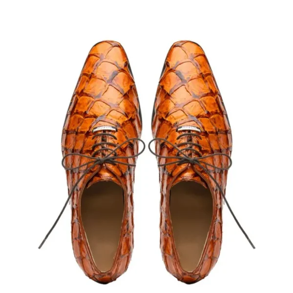 New Marco di Milano Olivieri Pirarucu Dress Oxfords Brandy