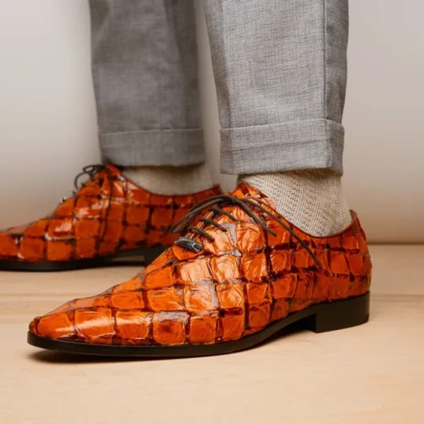 New Marco di Milano Olivieri Pirarucu Dress Oxfords Brandy