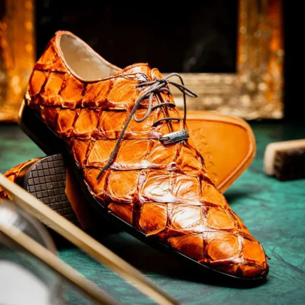 New Marco di Milano Olivieri Pirarucu Dress Oxfords Brandy