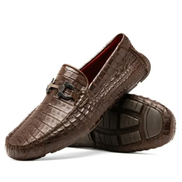 Clearance Marco di Milano Parma Caiman Belly Bit Drivers Brown