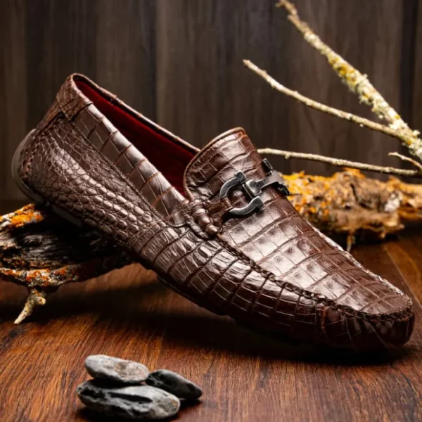 Clearance Marco di Milano Parma Caiman Belly Bit Drivers Brown