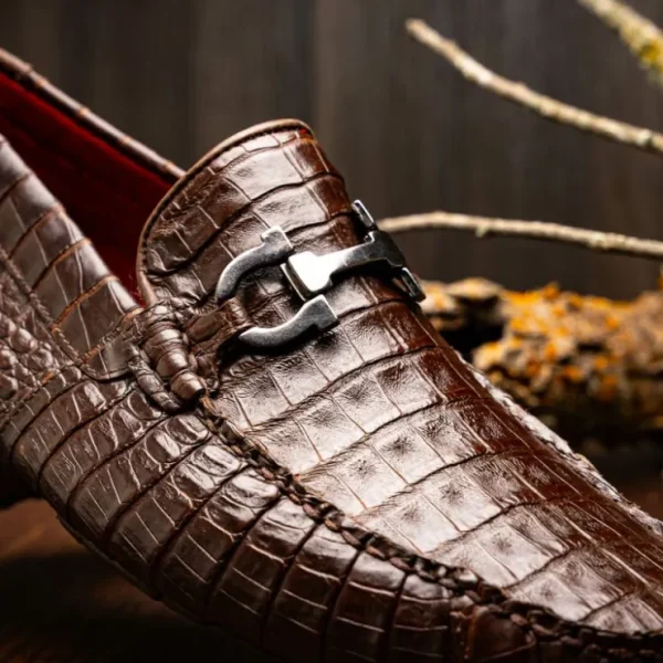 Clearance Marco di Milano Parma Caiman Belly Bit Drivers Brown