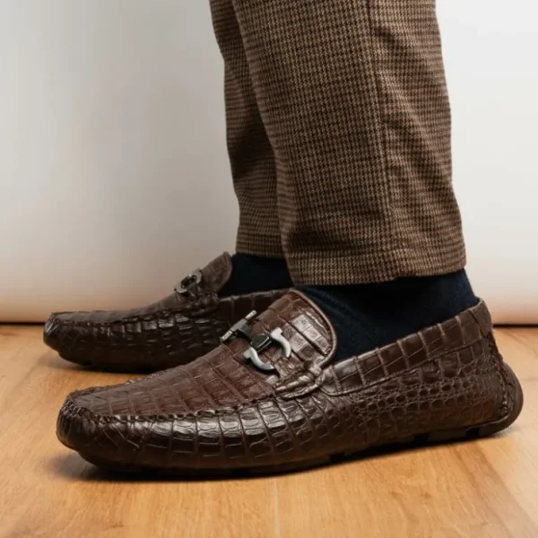 Clearance Marco di Milano Parma Caiman Belly Bit Drivers Brown