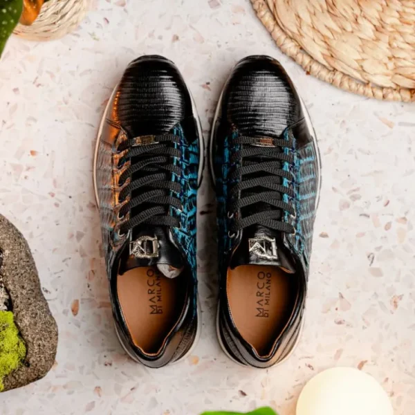 Store Marco di Milano Portici Caiman & Lizard Sneakers Blue Combo BlueCombo