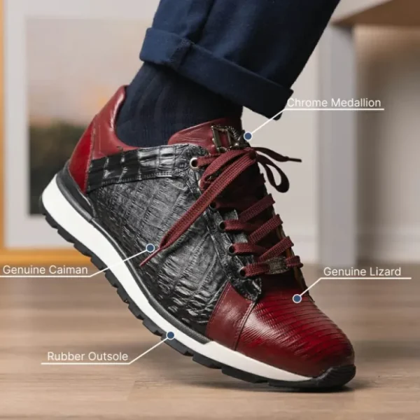 marco_di_milano_portici_c_11-5.webp Discount Marco di Milano Portici Caiman & Lizard Sneakers Wine/Black Combo Wine/BlackCombo