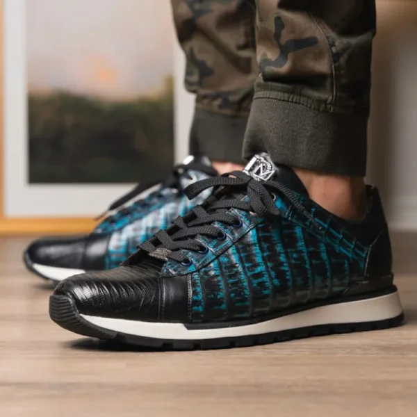 Store Marco di Milano Portici Caiman & Lizard Sneakers Blue Combo BlueCombo