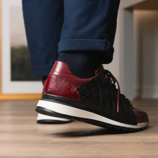 marco_di_milano_portici_c_13-4.webp Discount Marco di Milano Portici Caiman & Lizard Sneakers Wine/Black Combo Wine/BlackCombo