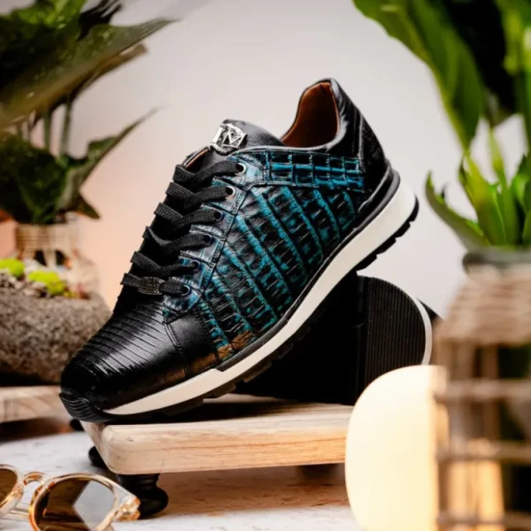 Store Marco di Milano Portici Caiman & Lizard Sneakers Blue Combo BlueCombo