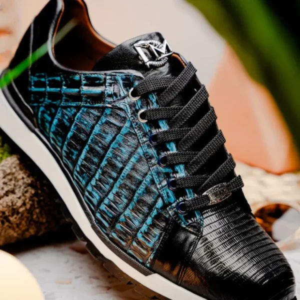 Store Marco di Milano Portici Caiman & Lizard Sneakers Blue Combo BlueCombo