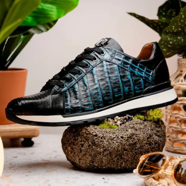 Store Marco di Milano Portici Caiman & Lizard Sneakers Blue Combo BlueCombo