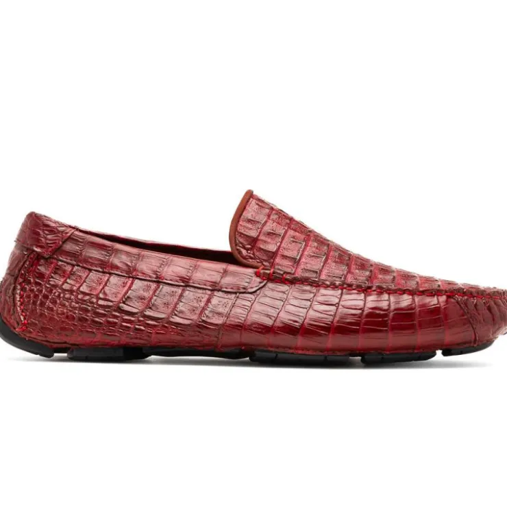 Online Marco di Milano Remo Caiman Crocodile Driving Shoes Wine