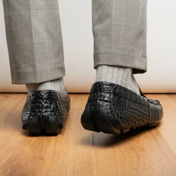 marco_di_milano_remo_caim_11.webp Clearance Marco di Milano Remo Caiman Crocodile Driving Shoes Black