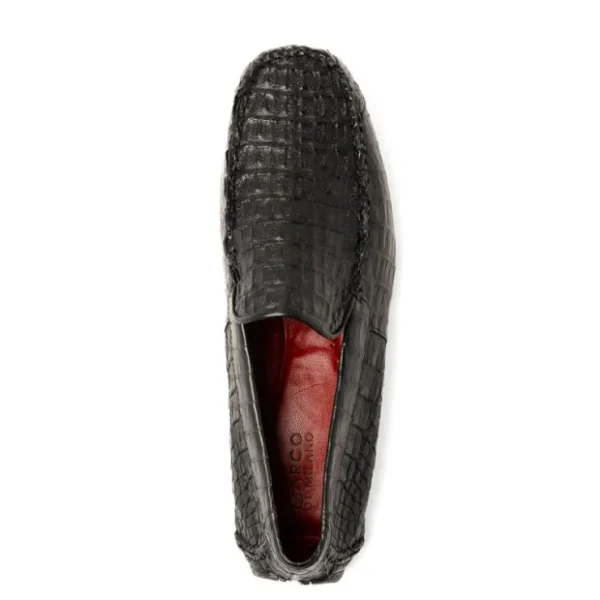 marco_di_milano_remo_caim_3.webp Clearance Marco di Milano Remo Caiman Crocodile Driving Shoes Black