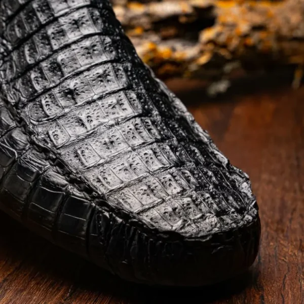 marco_di_milano_remo_caim_6.webp Clearance Marco di Milano Remo Caiman Crocodile Driving Shoes Black