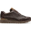Outlet Marco di Milano Roma Caiman Crocodile Woven Sneakers Brown