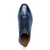 Hot Marco di Milano Roma Caiman Crocodile Woven Sneakers Navy