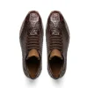 Outlet Marco di Milano Roma Caiman Crocodile Woven Sneakers Brown