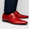 Flash Sale Marco di Milano Rovigo Caiman Crocodile Monk Strap Red