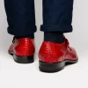 Flash Sale Marco di Milano Rovigo Caiman Crocodile Monk Strap Red