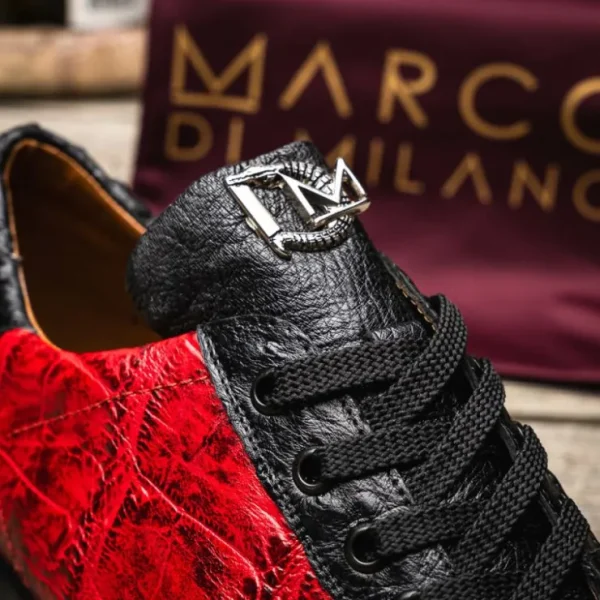 Cheap Marco di Milano Saulo Alligator & Ostrich Sneakers Red / Black