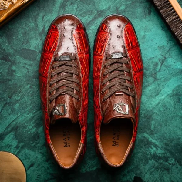 marco_di_milano_saulo_all_8-5.webp Best Marco di Milano Saulo Alligator & Ostrich Sneakers Cognac