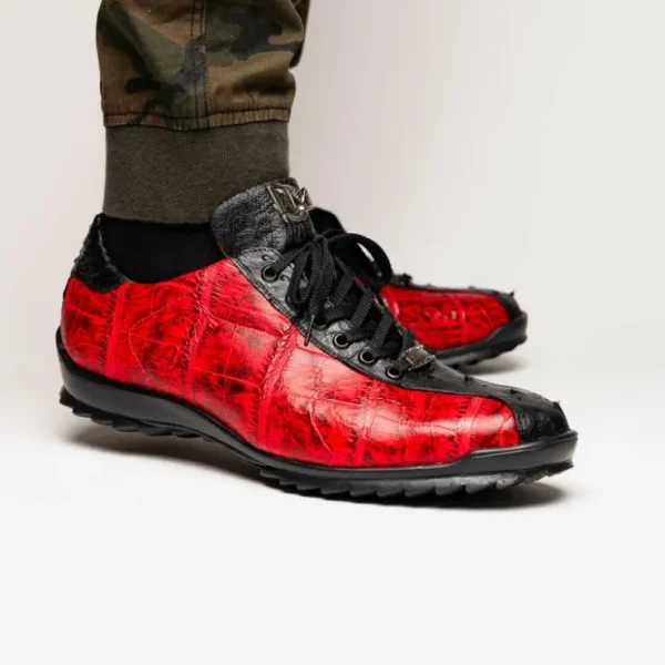 Cheap Marco di Milano Saulo Alligator & Ostrich Sneakers Red / Black