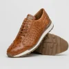 Flash Sale Marco di Milano Scanno Ostrich Quill Sneakers Antique Cognac AntiqueCognac