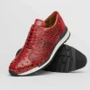 New Marco di Milano Scanno Ostrich Quill Sneakers Antique Red AntiqueRed