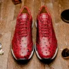 New Marco di Milano Scanno Ostrich Quill Sneakers Antique Red AntiqueRed