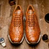 Flash Sale Marco di Milano Scanno Ostrich Quill Sneakers Antique Cognac AntiqueCognac