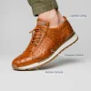 Flash Sale Marco di Milano Scanno Ostrich Quill Sneakers Antique Cognac AntiqueCognac