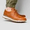 Flash Sale Marco di Milano Scanno Ostrich Quill Sneakers Antique Cognac AntiqueCognac