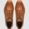 Flash Sale Marco di Milano Scanno Ostrich Quill Sneakers Antique Cognac AntiqueCognac