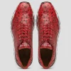 New Marco di Milano Scanno Ostrich Quill Sneakers Antique Red AntiqueRed