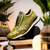 Sale Marco di Milano Scanno Ostrich Quill Sneakers Antique Green AntiqueGreen