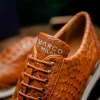 Flash Sale Marco di Milano Scanno Ostrich Quill Sneakers Antique Cognac AntiqueCognac