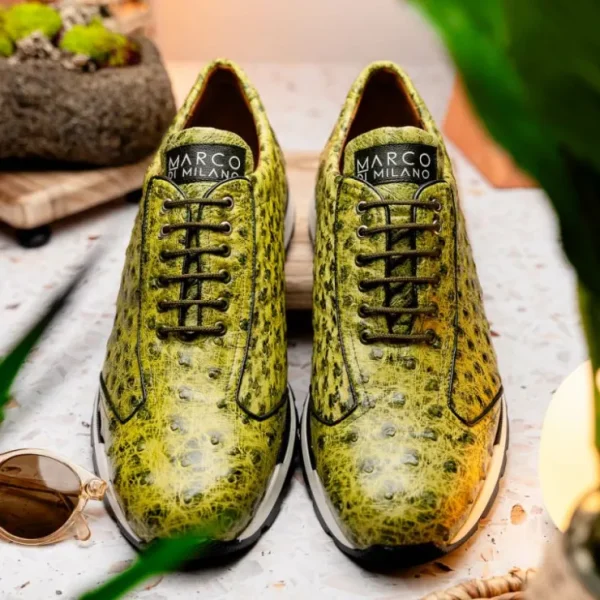 marco_di_milano_scanno_os_6-7.webp Sale Marco di Milano Scanno Ostrich Quill Sneakers Antique Green AntiqueGreen