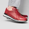 New Marco di Milano Scanno Ostrich Quill Sneakers Antique Red AntiqueRed