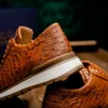 Flash Sale Marco di Milano Scanno Ostrich Quill Sneakers Antique Cognac AntiqueCognac