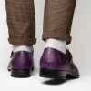 Discount Marco di Milano Toluca Crocodile & Lizard Monk Strap Purple