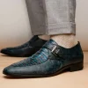 Cheap Marco di Milano Toluca Crocodile & Lizard Monk Strap Blue / Black