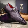Discount Marco di Milano Toluca Crocodile & Lizard Monk Strap Purple