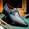 Cheap Marco di Milano Toluca Crocodile & Lizard Monk Strap Blue / Black