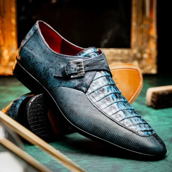 marco_di_milano_toluca_cr_6.webp Cheap Marco di Milano Toluca Crocodile & Lizard Monk Strap Blue / Black